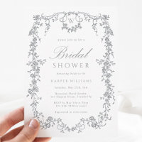 Gray Classic French Floral Brautparty