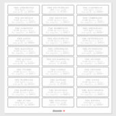 Gray Classic individuelle Hochzeitsadressen-Etiket Aufkleber (Blatt)