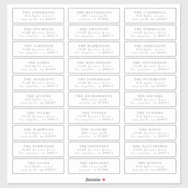 Gray Classic individuelle Hochzeitsadressen-Etiket Aufkleber