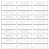 Gray Classic individuelle Hochzeitsadressen-Etiket Aufkleber (Vorderseite)