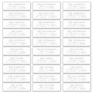 Gray Classic individuelle Hochzeitsadressen-Etiket Aufkleber