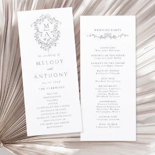 Gray Classic Wappen Hochzeit Programm