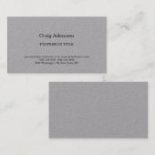 Gray Classical Elegante Schlicht Einfach Minimalis Visitenkarte (Vorne/Hinten)