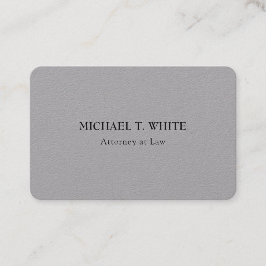 Gray Classical Minimalistisch Beruflich Elegante Visitenkarte (Vorderseite)
