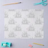 Gray Clipper Ships auf White Decoupage Seidenpapier (Basteln)