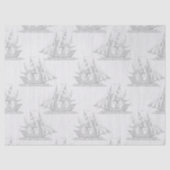 Gray Clipper Ships auf White Decoupage Seidenpapier (Vorderseite)