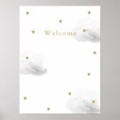 Gray Clouds & Gold Stars Welcome Poster (Vorne)