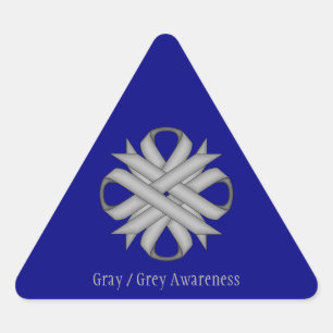 Gray Clover Ribbon von Kenneth Yoncich Dreieckiger Aufkleber