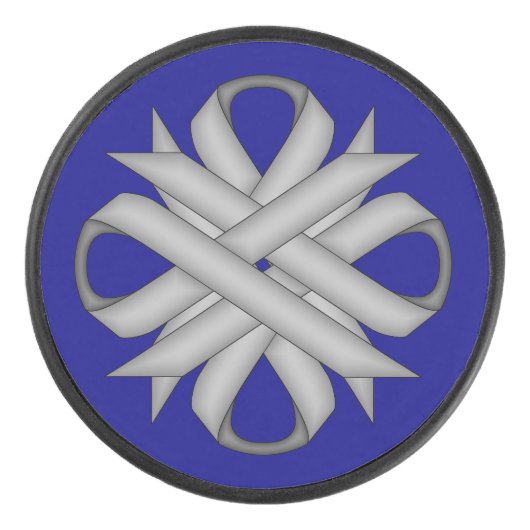 Gray Clover Ribbon von Kenneth Yoncich Eishockey Puck (Vorderseite)