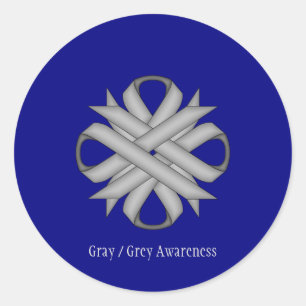 Gray Clover Ribbon von Kenneth Yoncich Runder Aufkleber