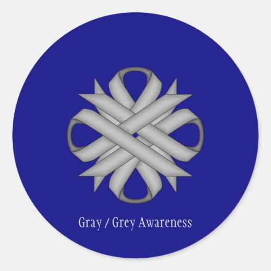 Gray Clover Ribbon von Kenneth Yoncich Runder Aufkleber (Vorderseite)