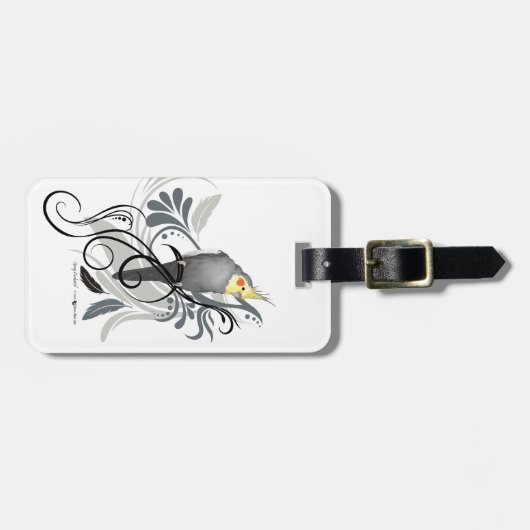 Gray Cockatiel Gepäckanhänger (Vorderseite horizontal)