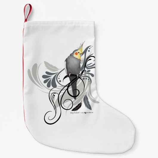 Gray Cockatiel Kleiner Weihnachtsstrumpf (Vorderseite)