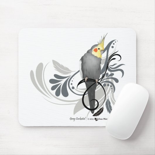Gray Cockatiel Mousepad (Mit Mouse)