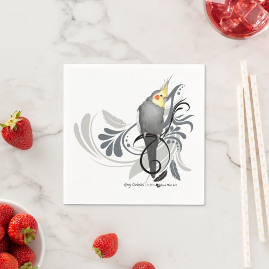 Gray Cockatiel Serviette (Beispiel)