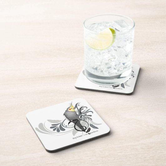 Gray Cockatiel Untersetzer (Rechte Seite)