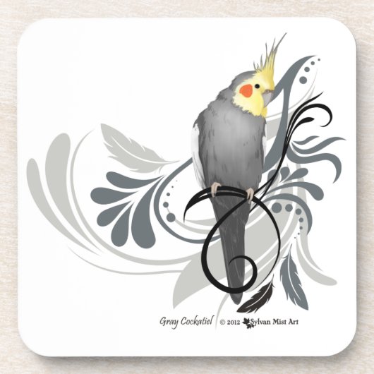 Gray Cockatiel Untersetzer (Vorderseite)