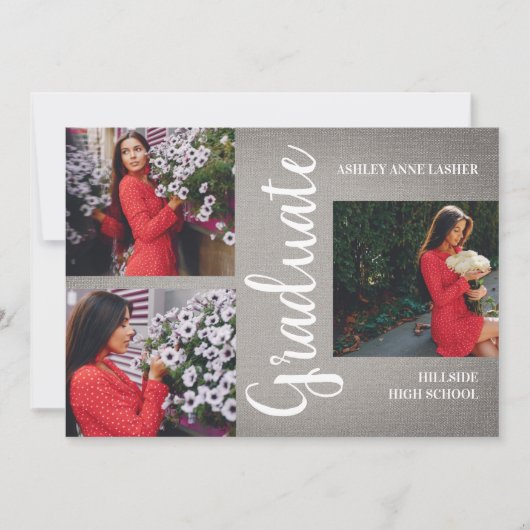 Gray Collage Drei Foto Abschluss Textur (Vorderseite)