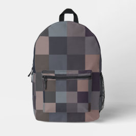 Gray Color Checkerboard Bedruckter Rucksack