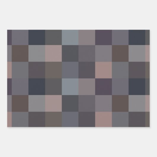 Gray Color Checkerboard Geschenkpapier Set (Vorderseite 3)