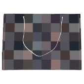 Gray Color Checkerboard Große Geschenktüte (Vorderseite)