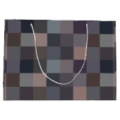 Gray Color Checkerboard Große Geschenktüte (Rückseite)