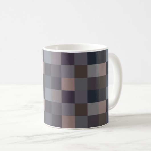 Gray Color Checkerboard Kaffeetasse (VorderseiteRechts)