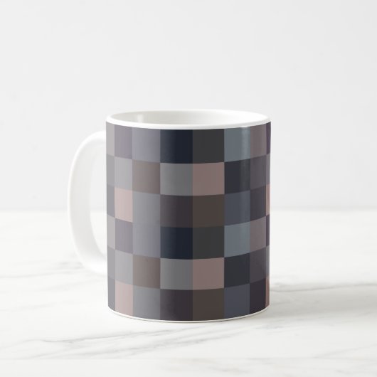 Gray Color Checkerboard Kaffeetasse (Vorderseite Links)