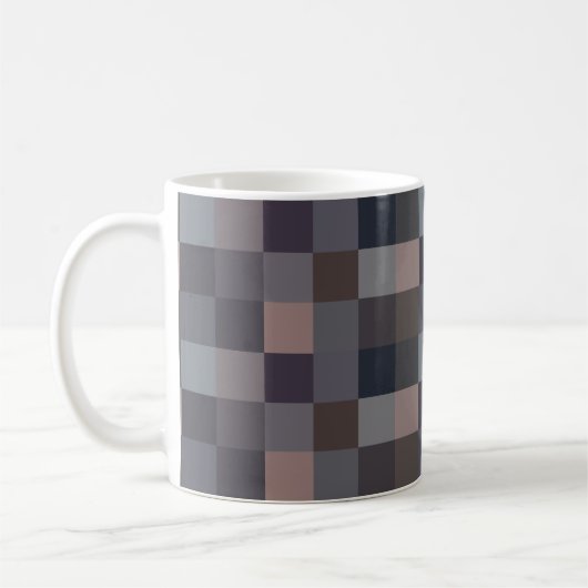 Gray Color Checkerboard Kaffeetasse (Links)