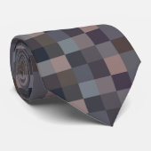 Gray Color Checkerboard Krawatte (Gerollt)