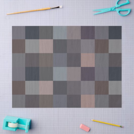 Gray Color Checkerboard Seidenpapier (Basteln)