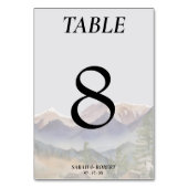 Gray Colorado Mountain Hochzeitsempfang Tischnummer (Rückseite)