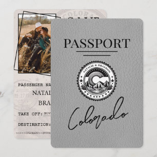 Gray Colorado Passport Save the Date
