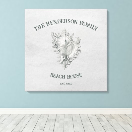 Gray Conch Muschel Canvas Print Leinwanddruck (Insitu (Holzboden))