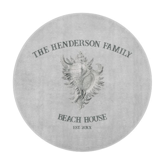 Gray Conch Muschel Cutting Board Schneidebrett (Vorderseite)