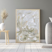 Gray Contemporary Elegant Abstract Art Poster