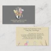 Gray Cook Koch Aquarell Backutensien Bäckerei Visitenkarte (Vorne/Hinten)