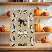Gray Coquette Halloween Bow Mittlere Geschenktüte