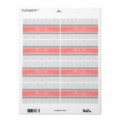 Gray Coral Damask Wedding Labels (Vorne)