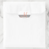 Gray CoralMonogram Name Gastgeschenk Hochzeit Stic Herz-Aufkleber (Tasche)