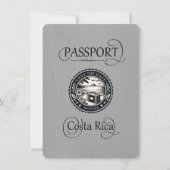 Gray Costa Rica Passport Save The Date (Vorderseite)