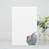 Gray Country Rooster Briefpapier (Stehend Vorderseite)