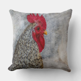 Gray Country Rooster Kissen