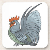 Gray Country Rooster Untersetzer (Vorderseite)