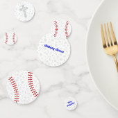 Gray Cross Baseball Baby Dedication Party Konfetti