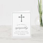 Gray Cross Elegante Condolences Beileid Karte (Vorderseite)