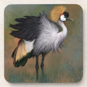 Gray Crowned Crane Bird Beverage Coaster Getränkeuntersetzer (Vorderseite)