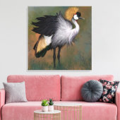 Gray Crowned Crane Bird Canvas Print Leinwanddruck (Insitu (Wohnzimmer))