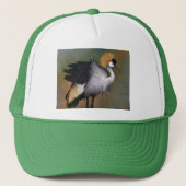 Gray Crowned Crane Bird Trucker Hat Truckerkappe (Vorderseite)