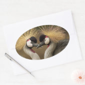 Gray Crowned Crane Ovaler Aufkleber (Umschlag)